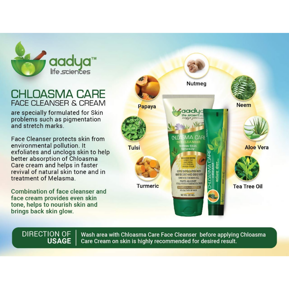 Aadya Life Sciences Chloasma Care Cream and Face Wash Combo - Dista