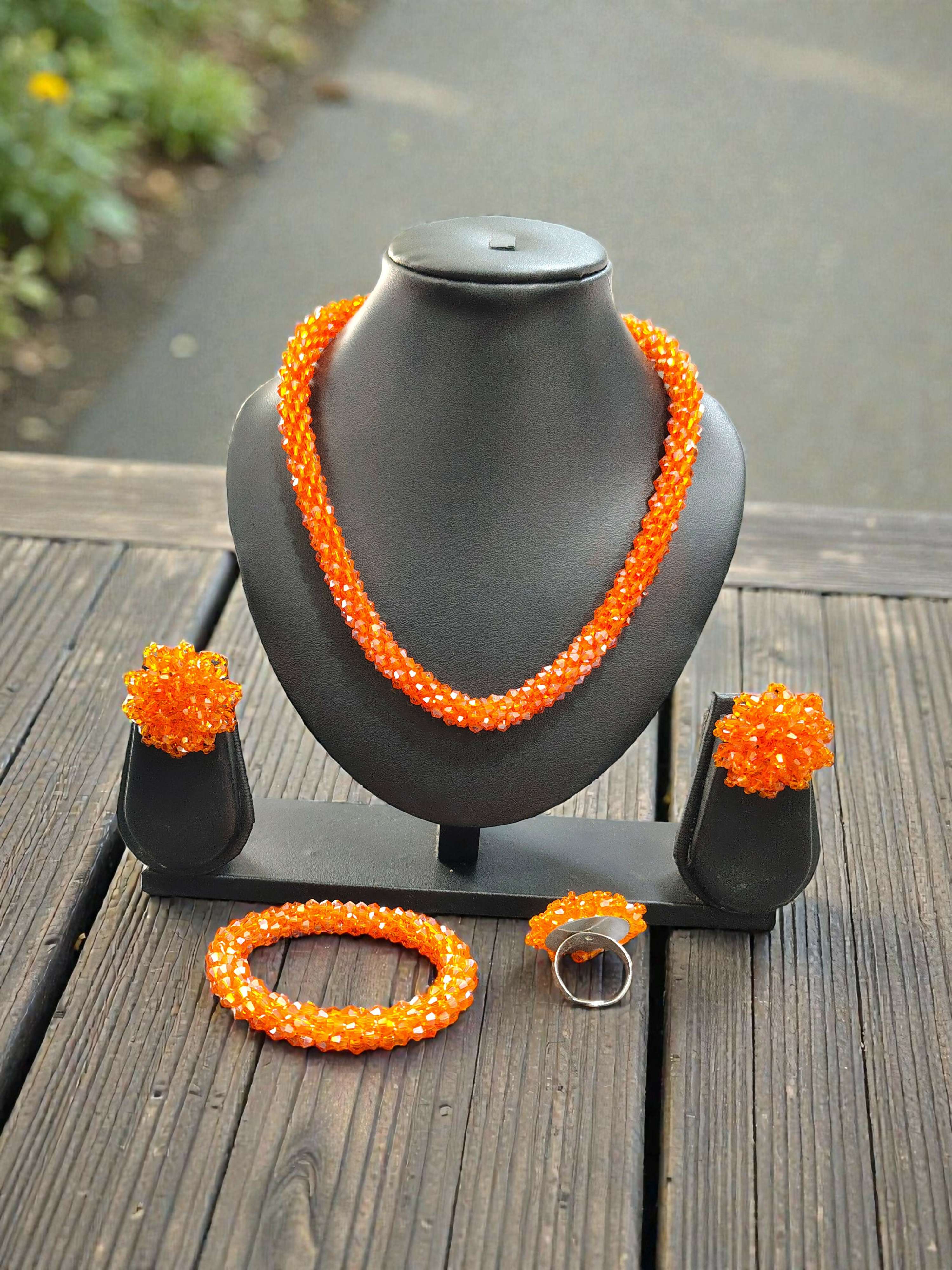 Inhanns Rangshine 4-In-1 Crystal Glam Set - Handmade - Orange - Distacart