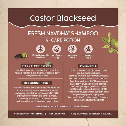 Nat Habit Castor Blackseed Navdha Shampoo - Distacart
