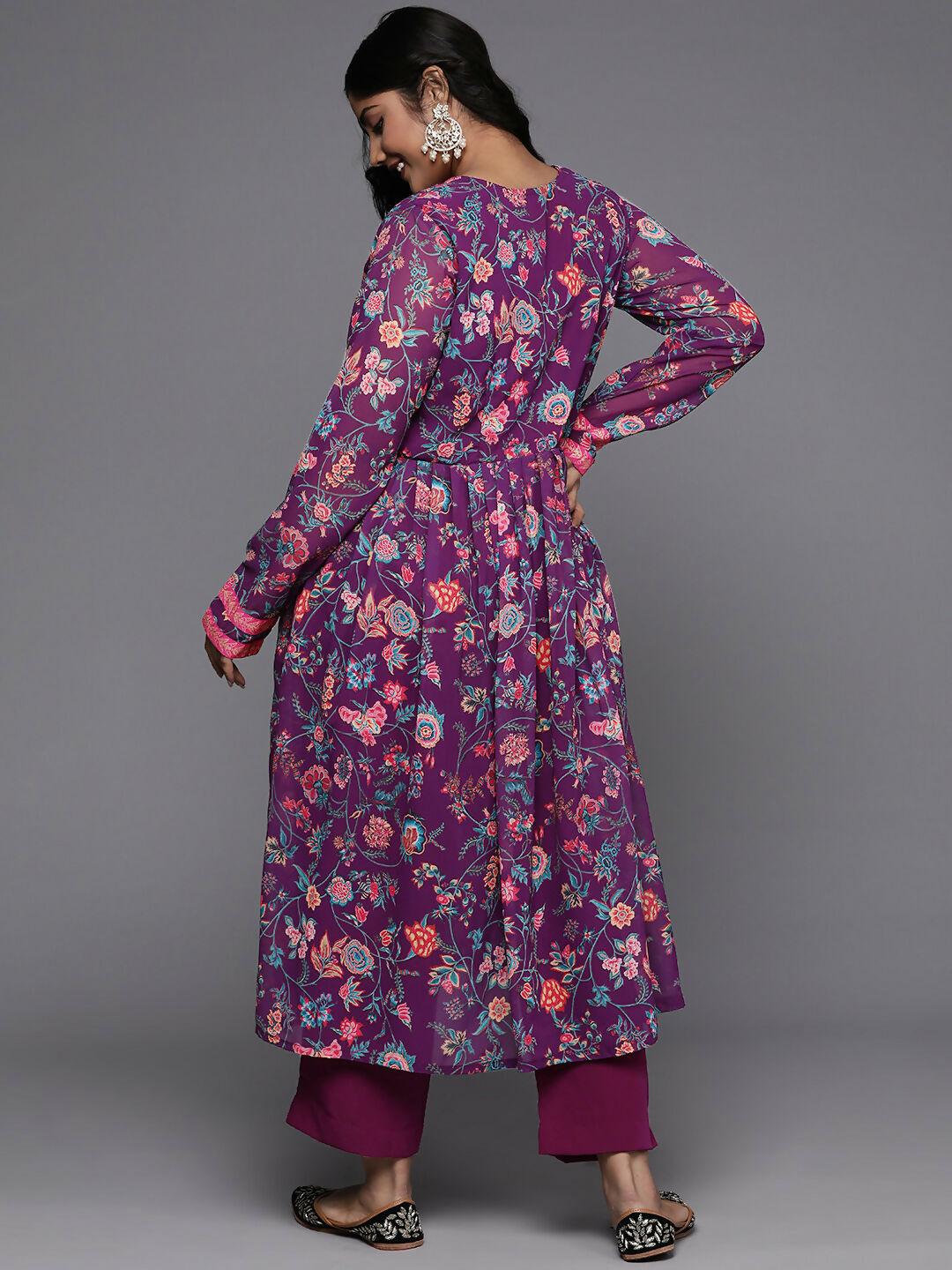Ahalyaa Women's Traditional wear Kurta Set - Purple - Distacart