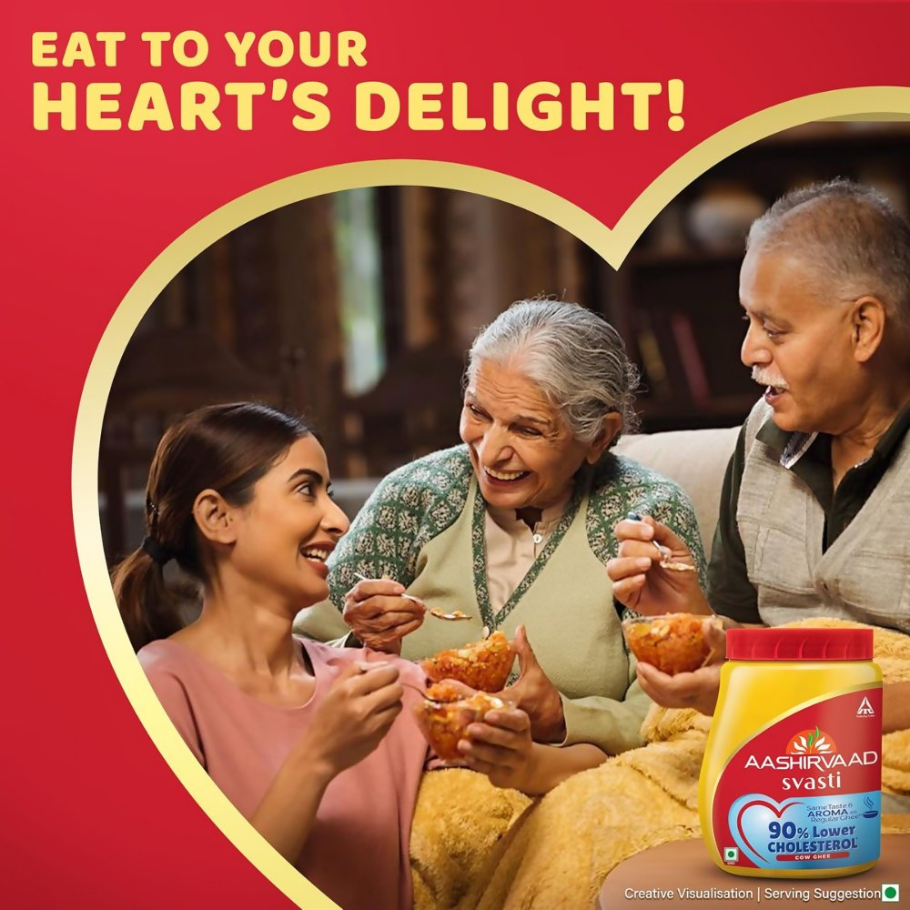 Aashirvaad Svasti 90% Lower Cholesterol Ghee - Distacart