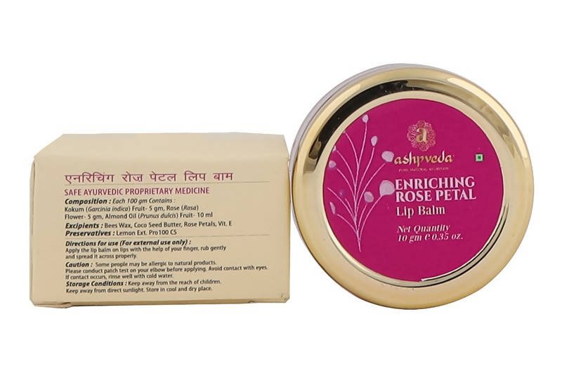 Ashpveda Enriching Rose Petal Lip Balm - Distacart