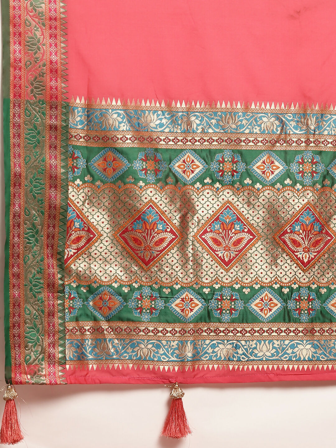 Shree Shyam Fashion Silk Blend Gajari Saree - Distacart