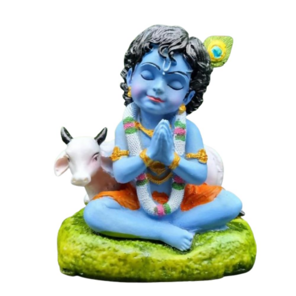 Krishna Laddu Gopal Murti with Cow - Dista