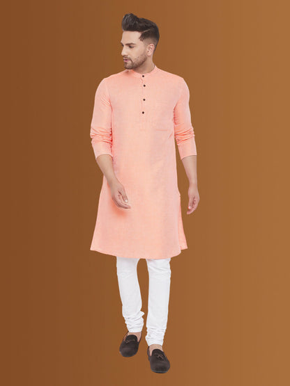 Even Apparels Men's Pure Cotton Orange Kurta - Distacart