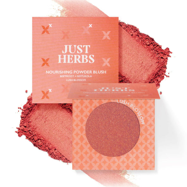 Just Herbs Nourishing Powder Blush - Lush Blossom - Distacart