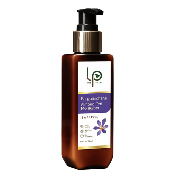Life Purified Bahyasnehana Almond Oat Moisturiser - Body Lotion - Saffron