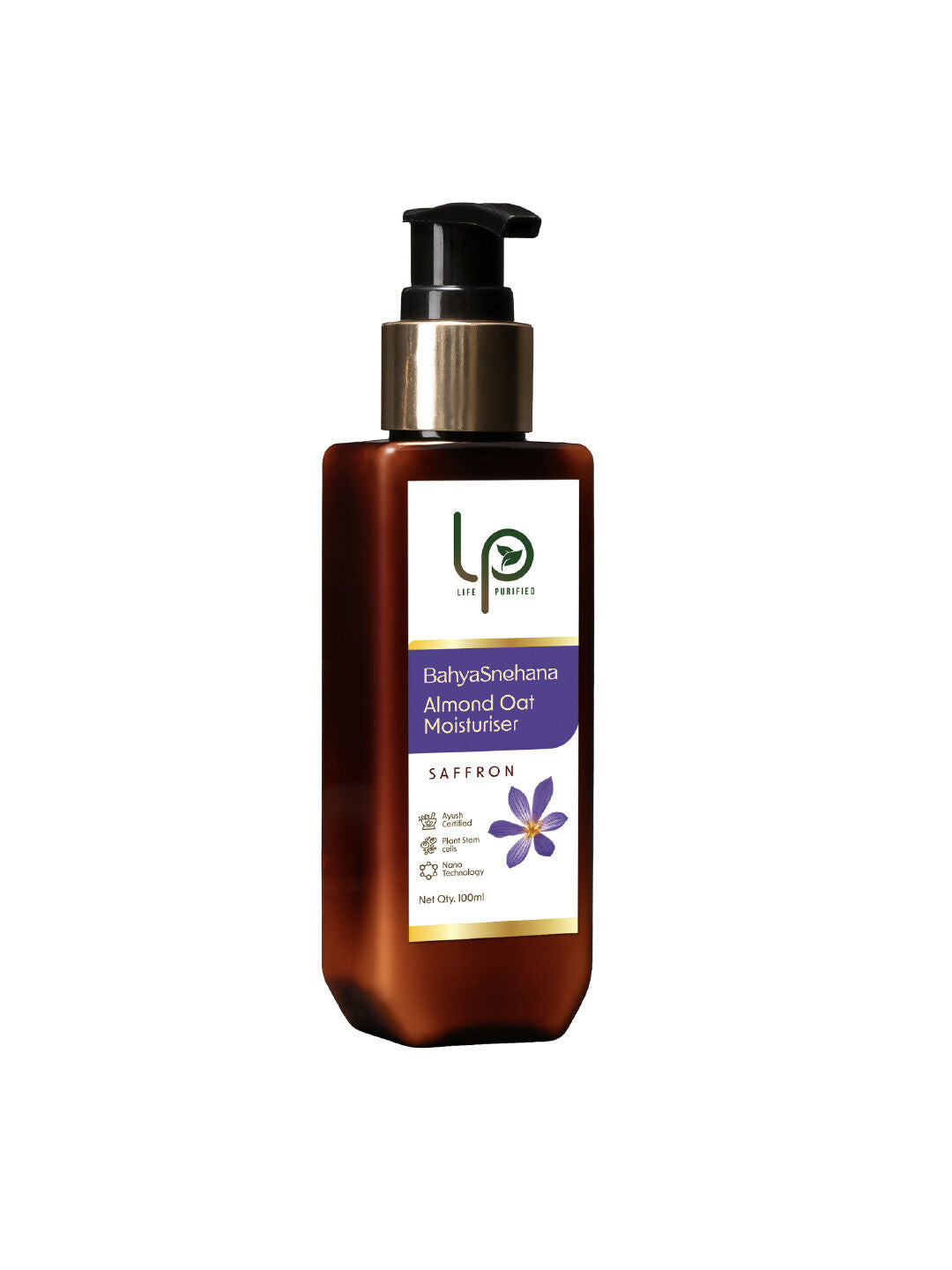 Life Purified Bahyasnehana Almond Oat Moisturiser - Body Lotion - Saffron - Distacart