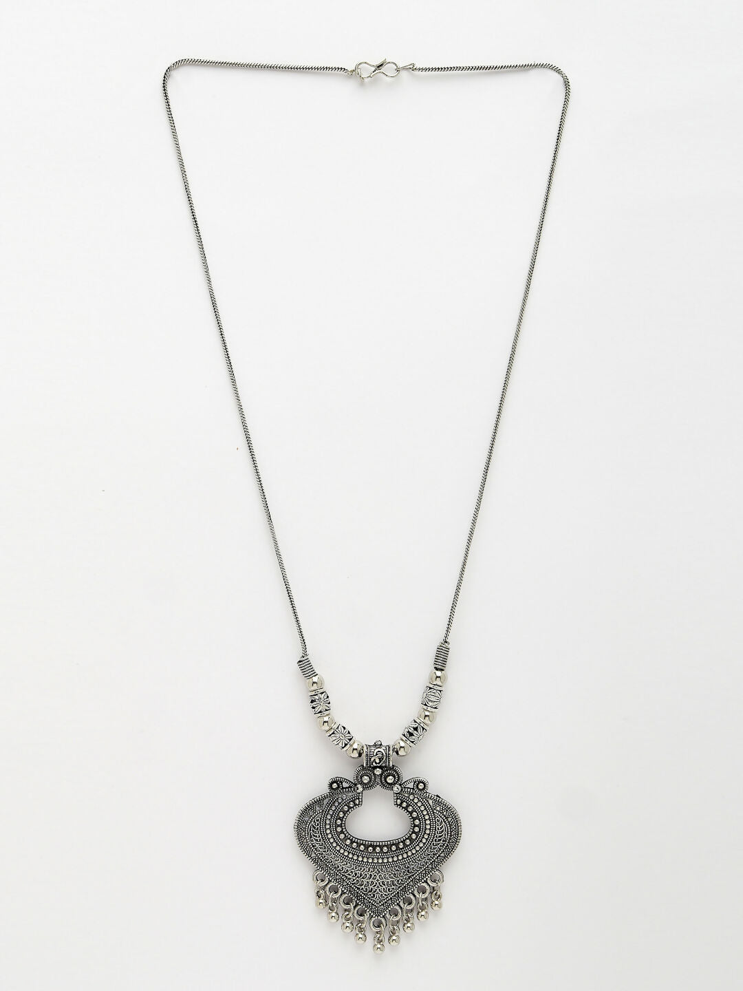 NVR Women's Silver-Toned German Silver Oxidised Pendant with Chain - Distacart