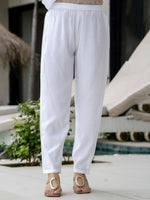 Thumbnail for The52 White Women's Gorgeous Embroidered Chanderi Fabric Straight Kurta, Pant and Dupatta Set - Distacart