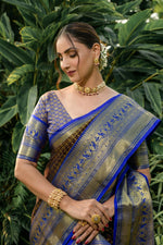 Thumbnail for Jyoti Fashion Women's Coffee Kanjivaram Silk Zari Woven Saree with Blouse - Distacart