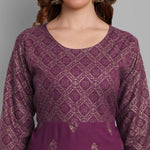 Thumbnail for Alvano Beautiful Printed Anarkali Kurta for Women and Girls Casual wear, Partywear, Wedding (Wine) - Distacart