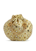 Thumbnail for Joban Fashion Embroidered Potli Clutch - Crème