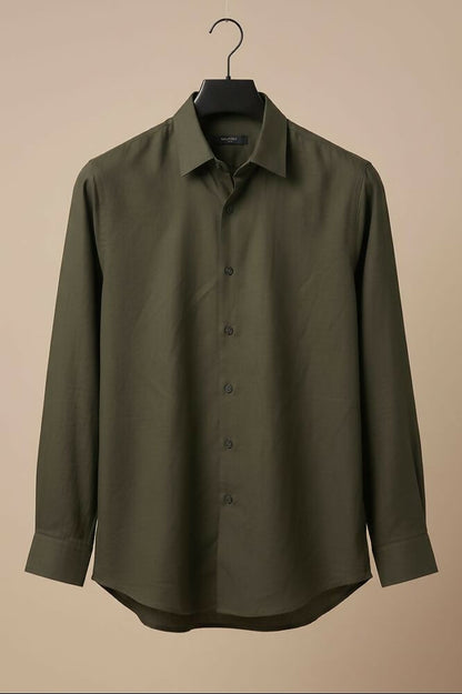 Forest — Green Cotton Shirt by Hilo Design - Dista