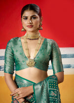 Thumbnail for Joban Fashion Green Dull Moss Brasso Saree
