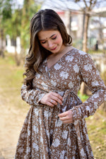 Thumbnail for Jyoti Fashion Women's Coffee Cotton Silk Heavy Digital Printed Kurta Plazo Set - Distacart