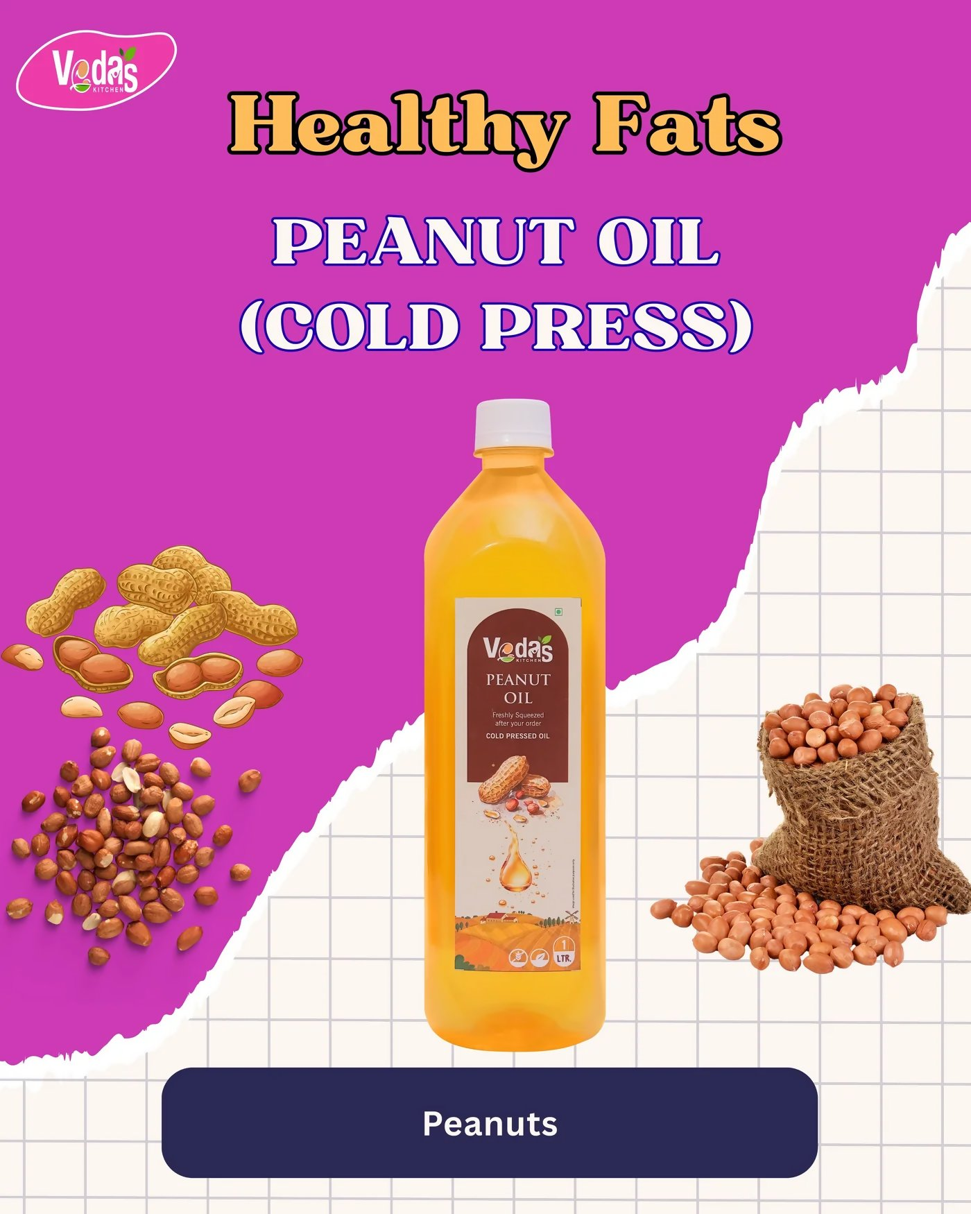 Vedas Kitchen Peanut Oil - Dista