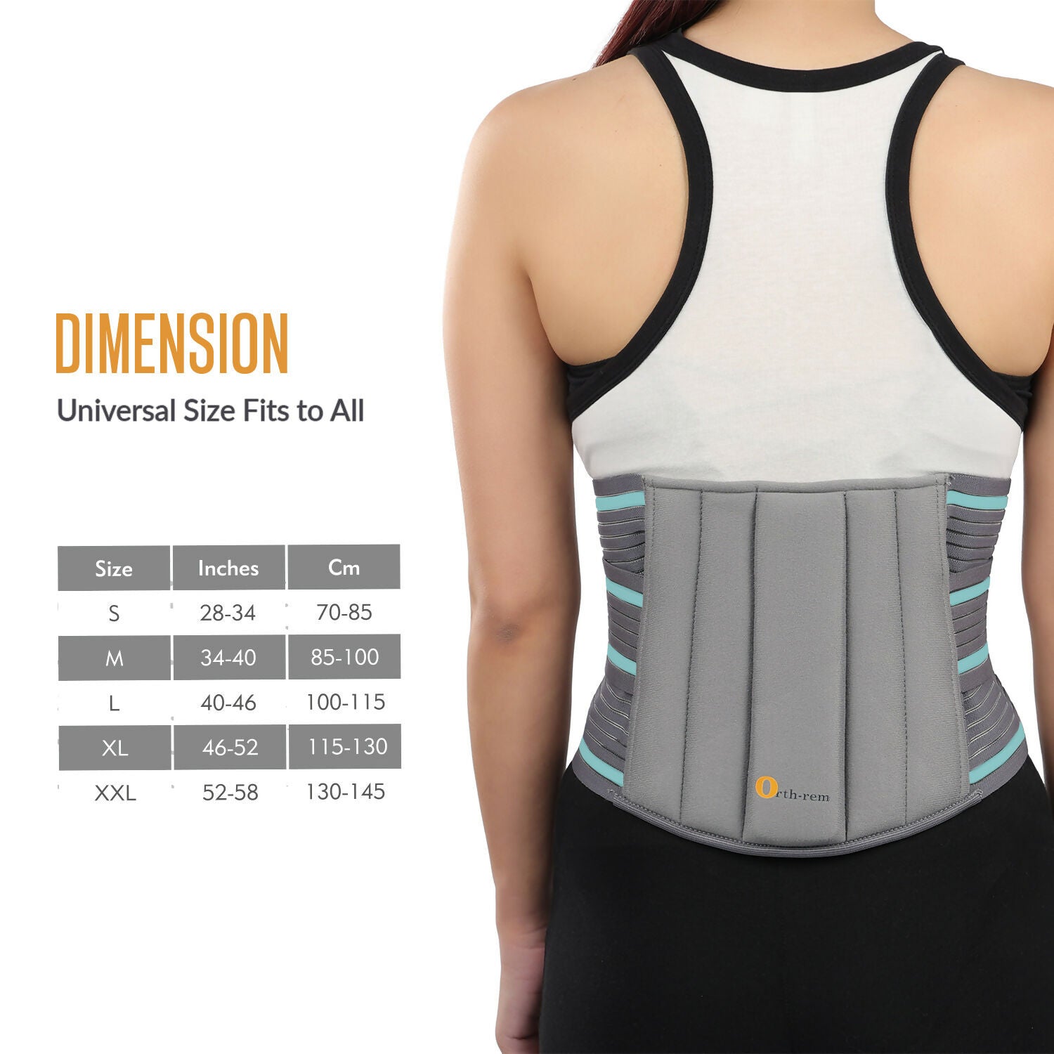 Orth-rem Back Support Brace For Men & Women Lower Back Pain Relief Belt