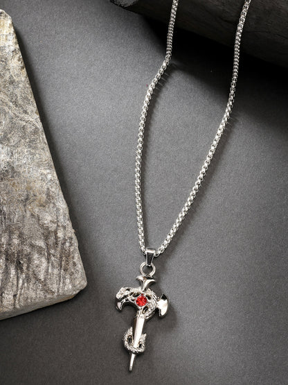 NVR Men's Silver-Plated Stainless Steel Pendant with Chain - Distacart