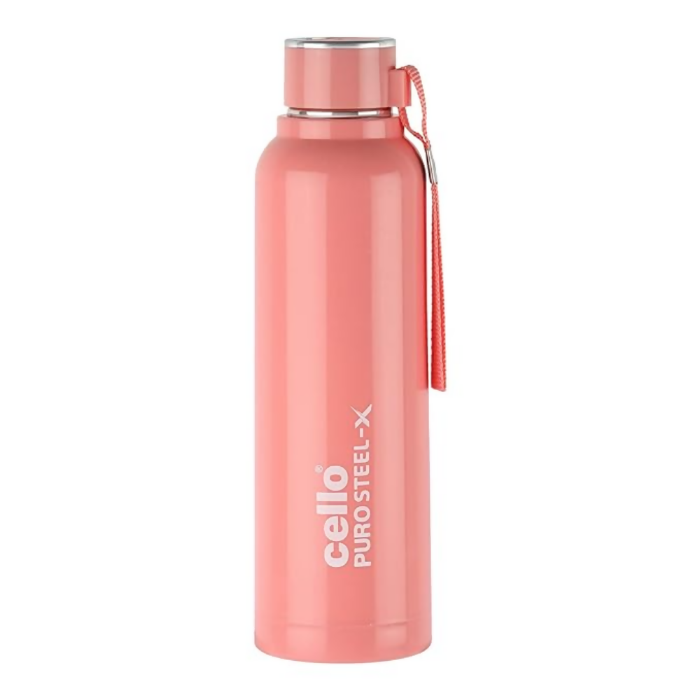 Cello Puro Steel-X Benz 900 Inner Steel Insulated Water Bottle - Peach - Dista
