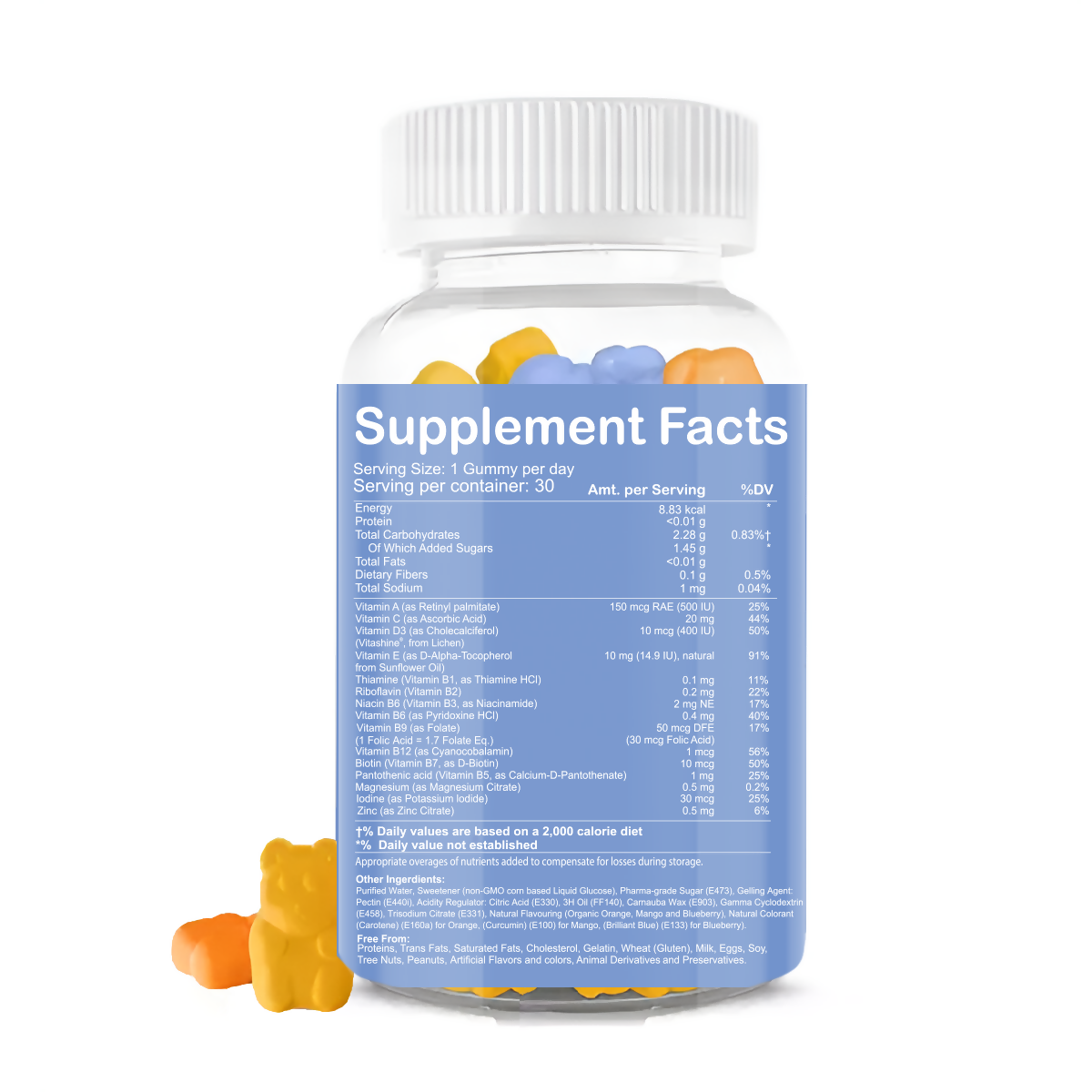 Zenius Kids Multivitamin Mixed - Mango, Blueberry, Orange Gummies - Dista