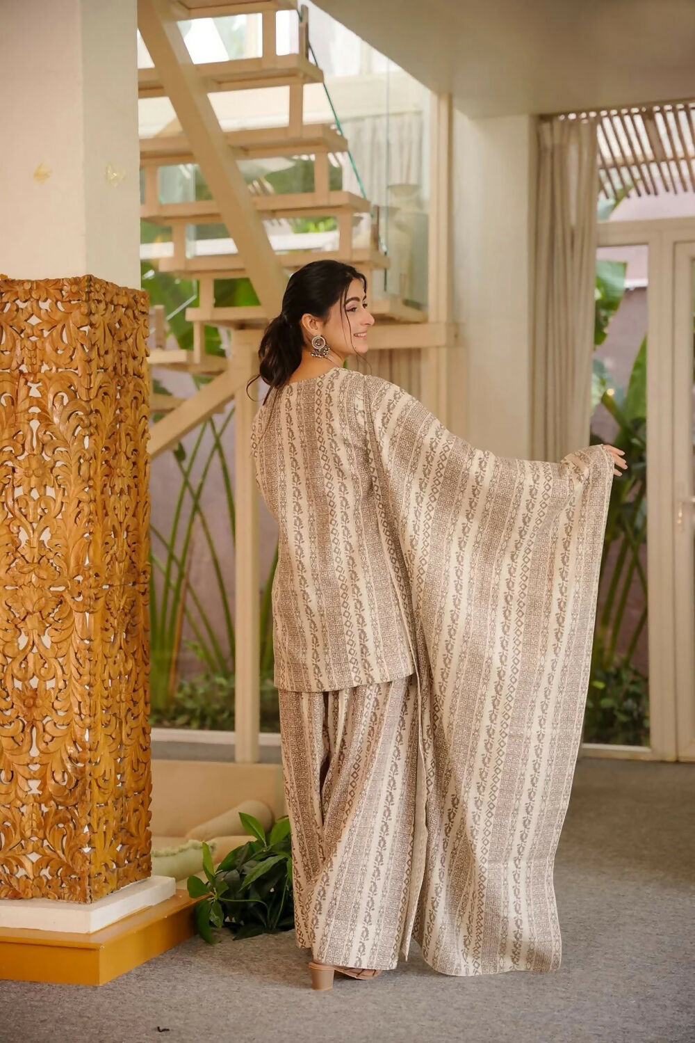 Aayaa Designer Cotton Silk Farshi Salwar Set - Off White - Dista