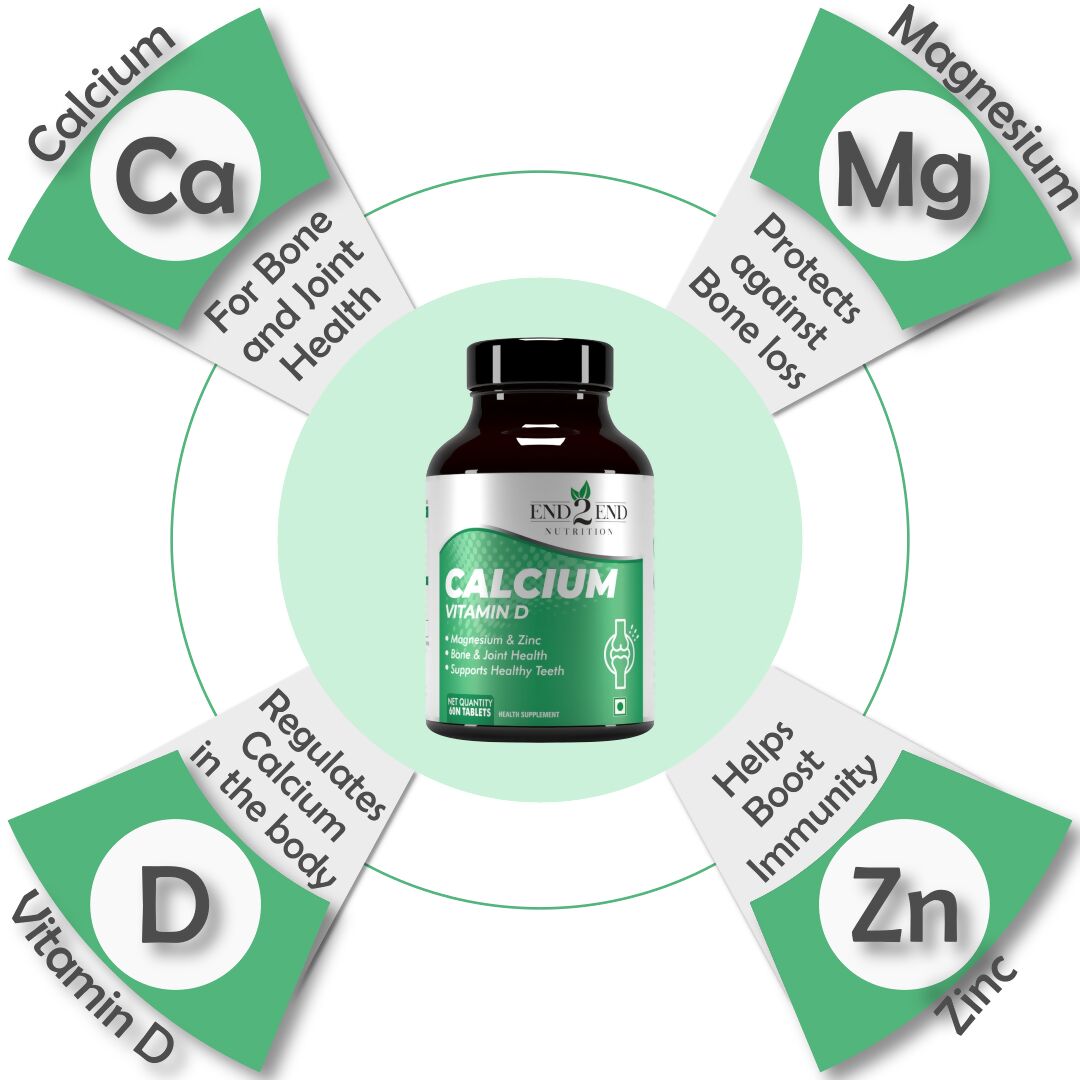 End2End Nutrition Calcium Vitamin D Tablets - Distacart