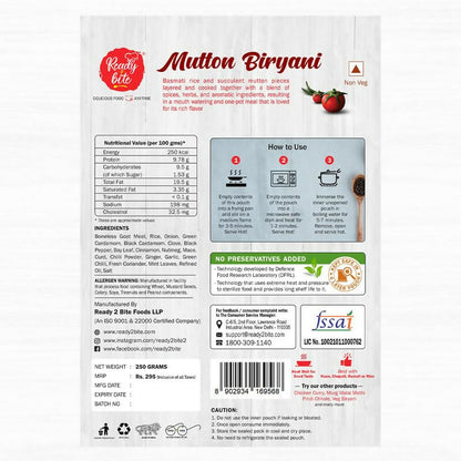Ready 2 Bite Mutton Biryani - Distacart