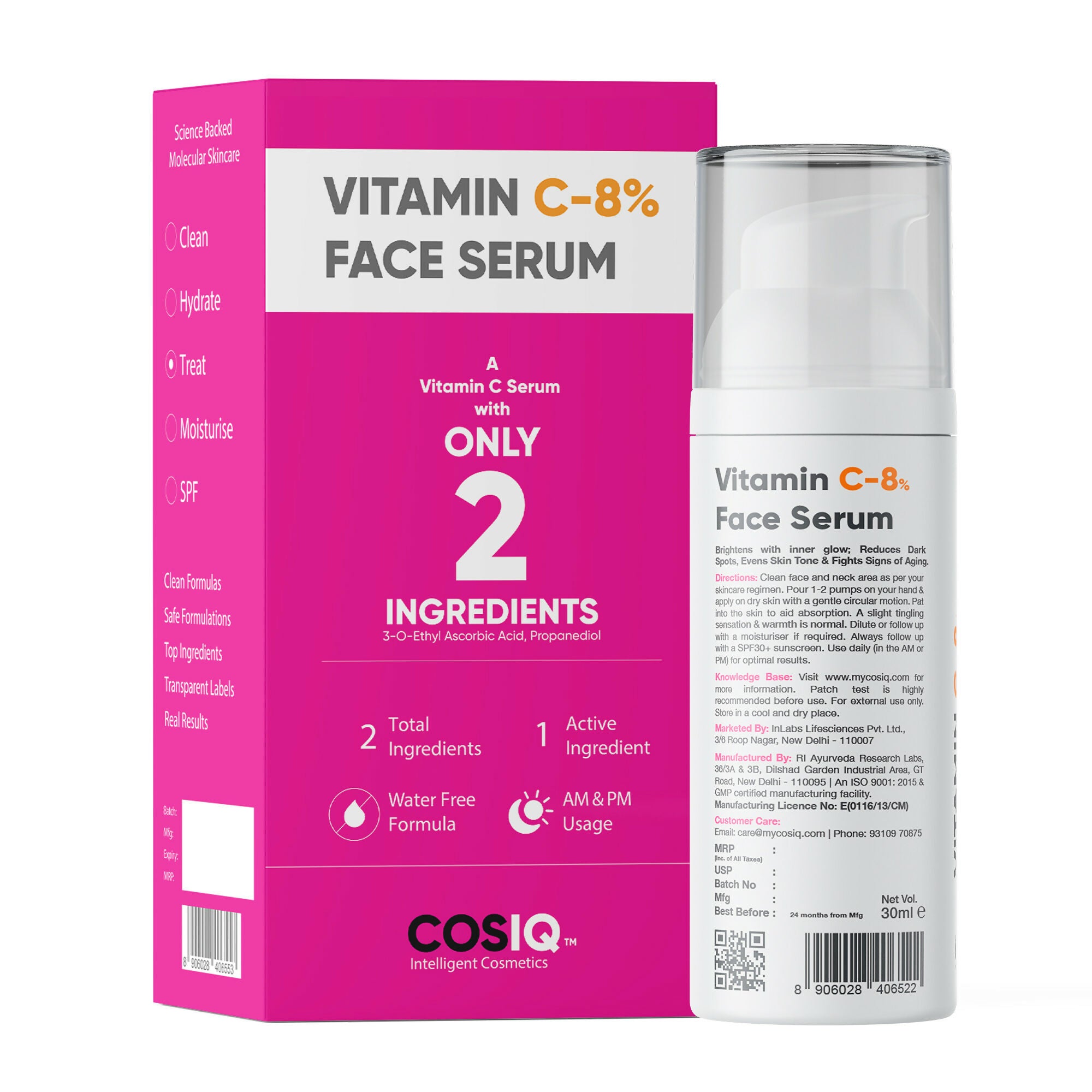 Cos-IQ Vitamin C-8% Face Serum - Distacart