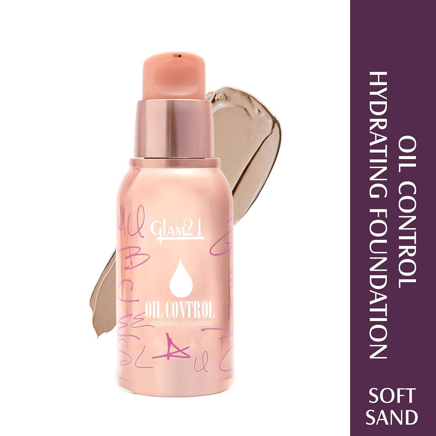 Glam21 Oil Control Hydrating Foundation - 01 Soft Sand - Distacart