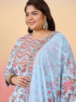 Thumbnail for Sztori Women Floral Printed Regular Kurta with Trousers & With Dupatta