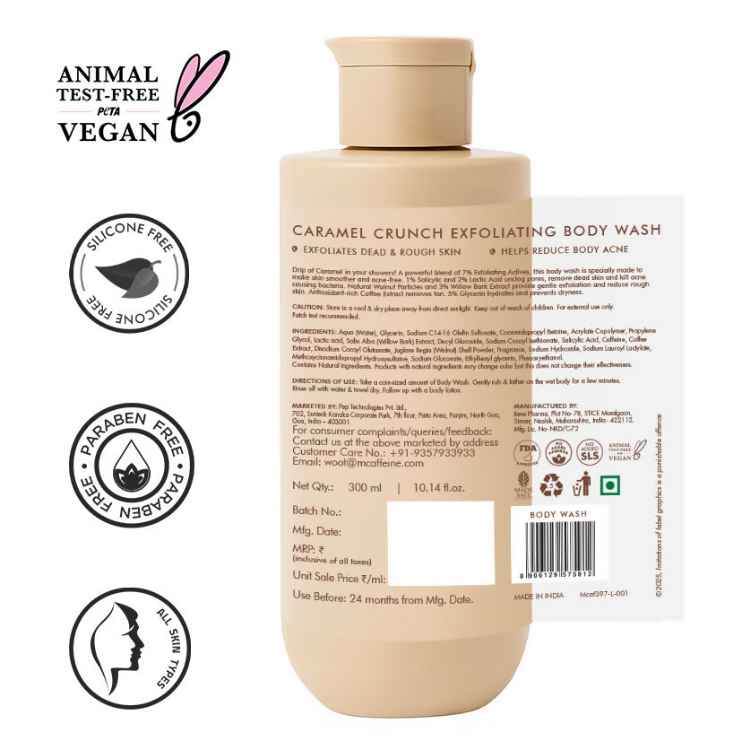 mCaffeine Caramel Crunch Exfoliating Body Wash - Distacart