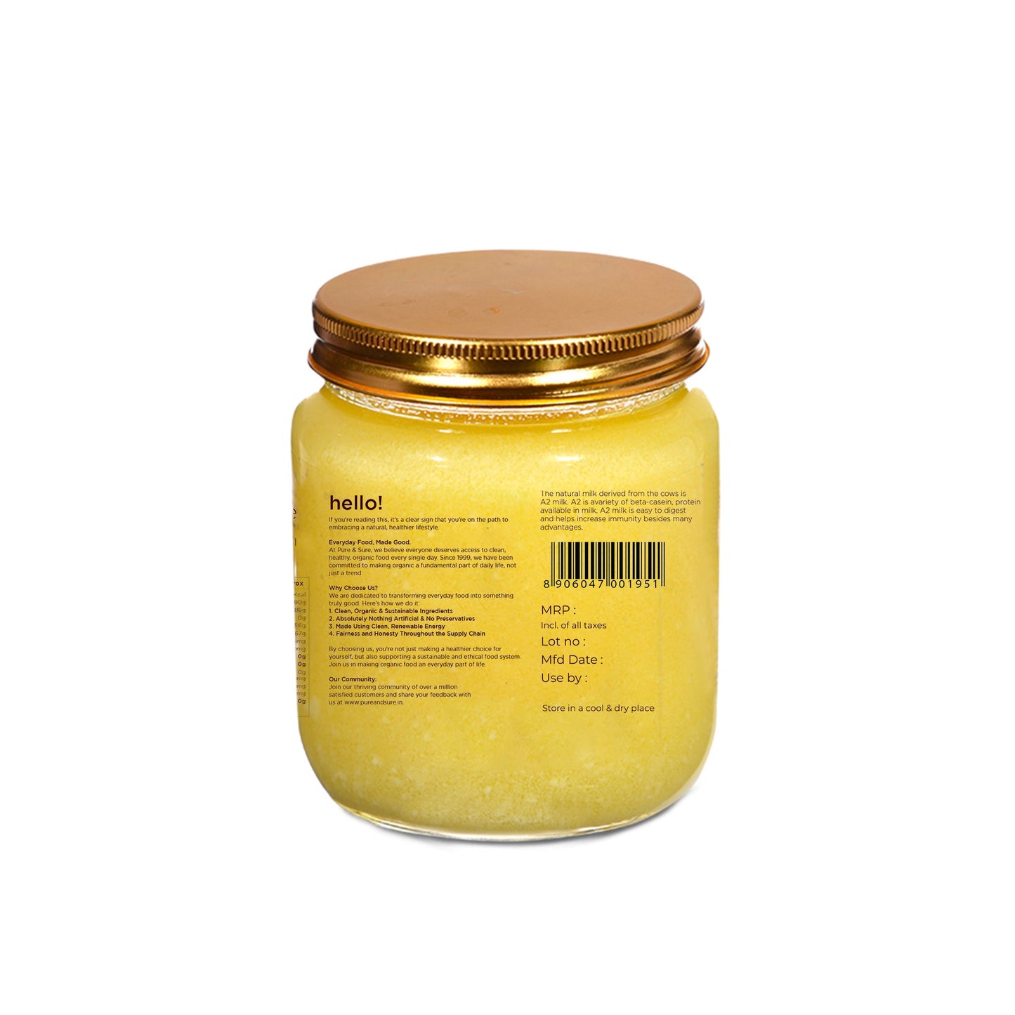 Pure & Sure Organic Desi Ghee - Distacart