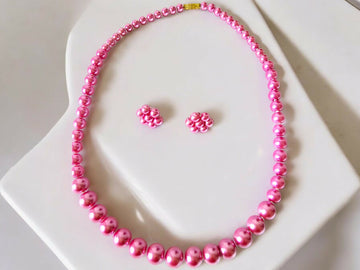 Inhanns Spectrum Everyday Pearl Sets - Single Strand - Pink - Distacart