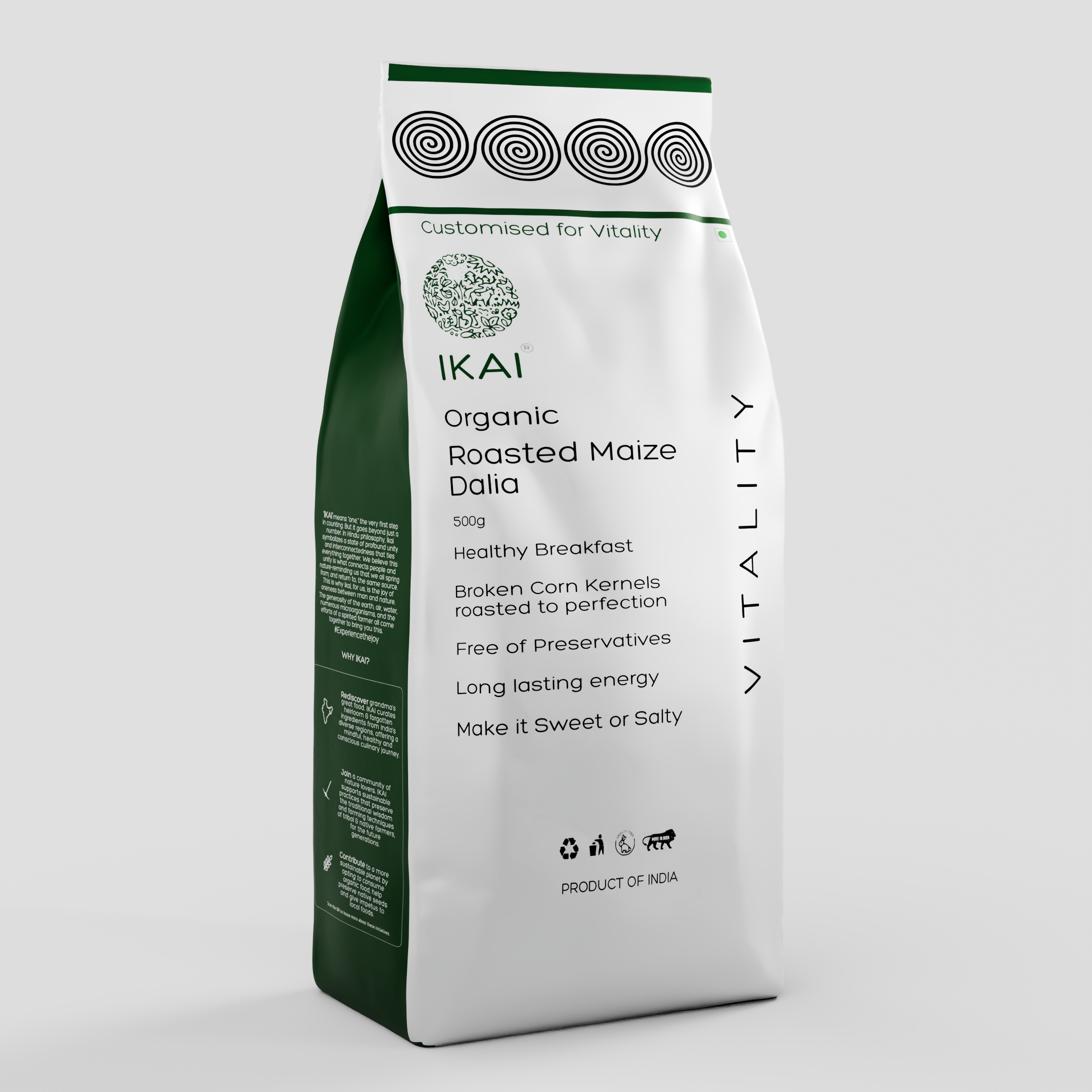 1 - Organic Roasted Maize Dalia - 500 gm