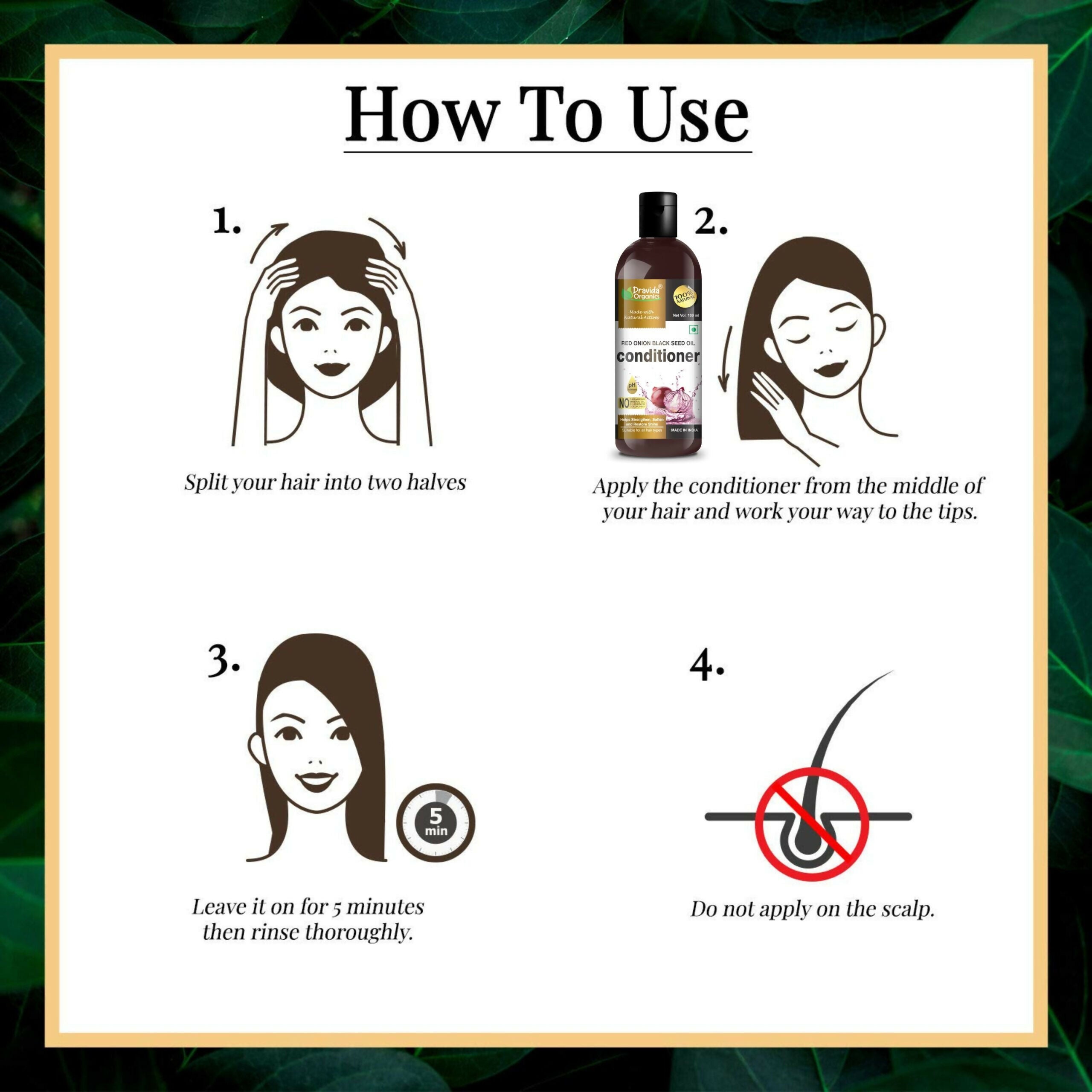 Dravida Organics Red Onion Black Seed Oil Hair Conditioner - Dista
