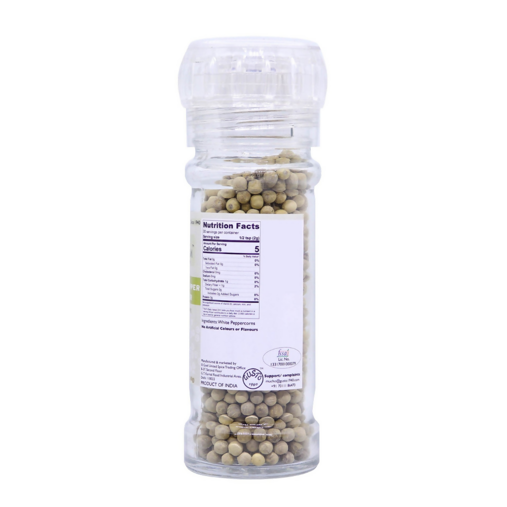 Tassyam Organics White Pepper Grinder Bottle - Distacart