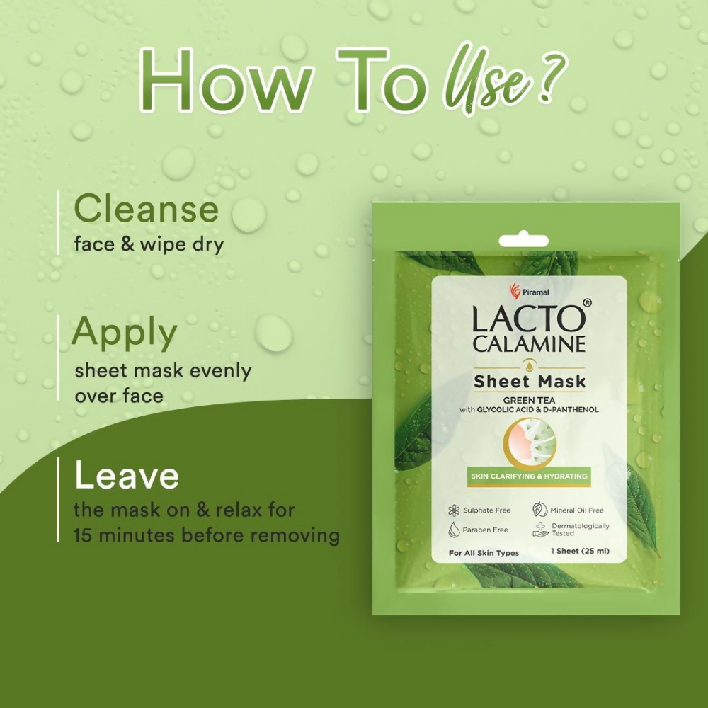 Lacto Calamine Green Tea Face Sheet Mask
