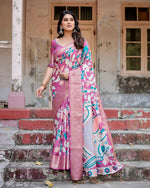 Thumbnail for Soft Silk Digital Printed Saree with Blouse Piece by Infinity Export - Distacart