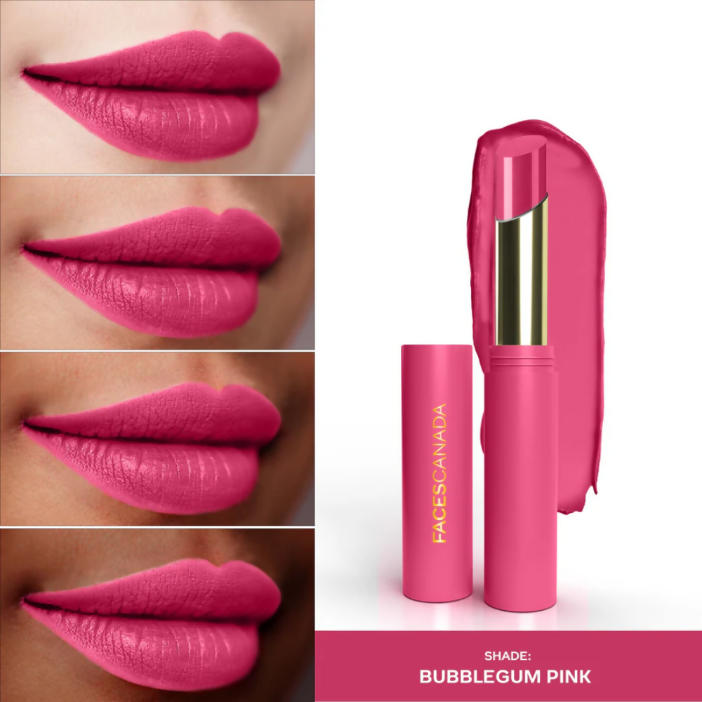 Faces Canada 3 in 1 LongStay Matte Lipstick - Bubblegum Pink 04 - Distacart