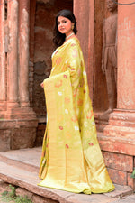Thumbnail for Joban Fashion Light Green Banarasi Katan Pure Handloom Banarasi Silk Saree