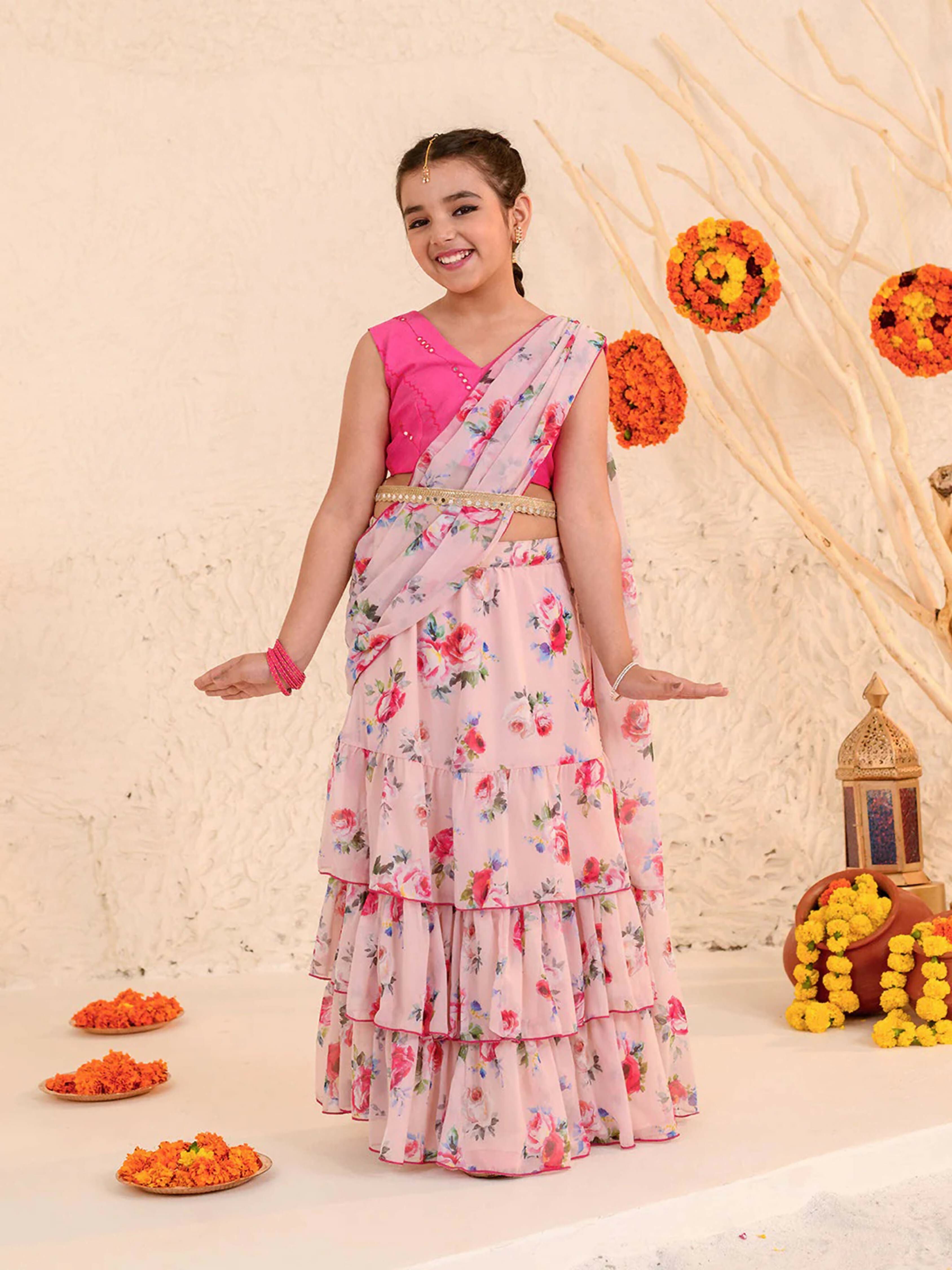 Joban Fashion Girl's Light Pink Color Lehenga Choli