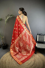 Thumbnail for Joban Fashion Red Paisley Soft Silk Banarasi Saree - Distacart