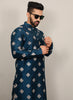 Prazu Fashion Aqua Blue Silk Copper Sequence Work Kurta - Distacart