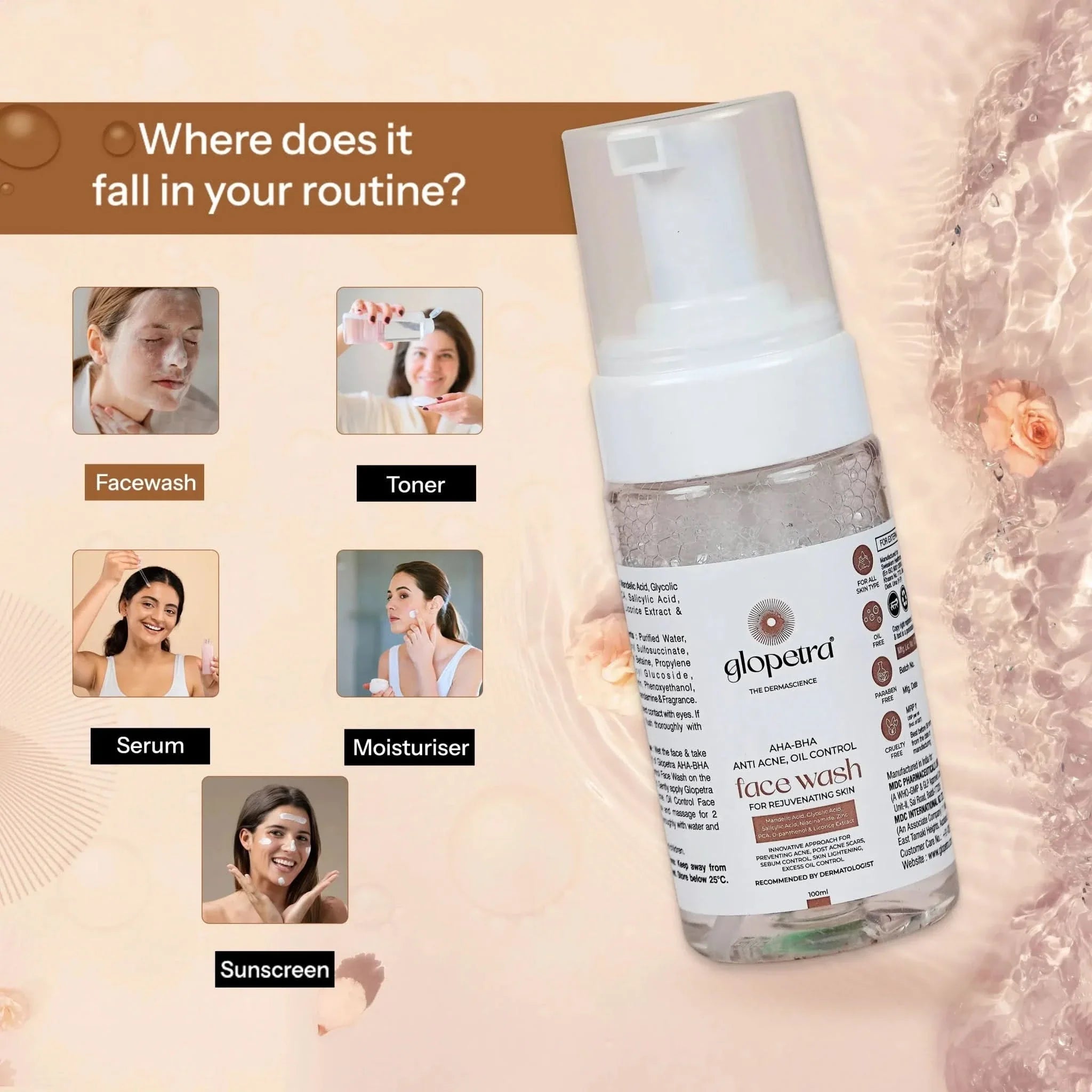 Glopetra Aha Bha Face Wash - Dista