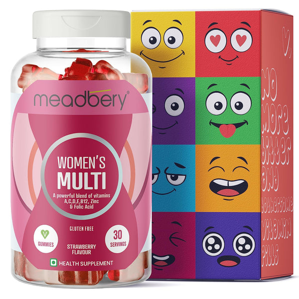 Meadbery Women's Multivitamin Gummies - Strawberry Flavour - Distacart