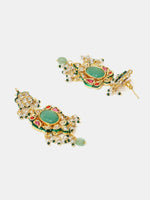 Thumbnail for Ruby Raang Rajkumari Necklace With Earrings And Maang Tikka - Distacart