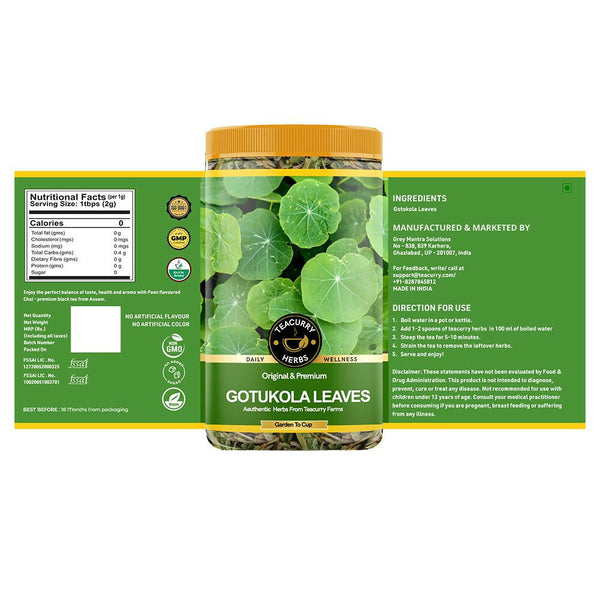 Teacurry Organic Gotu Kola Leaves - Distacart
