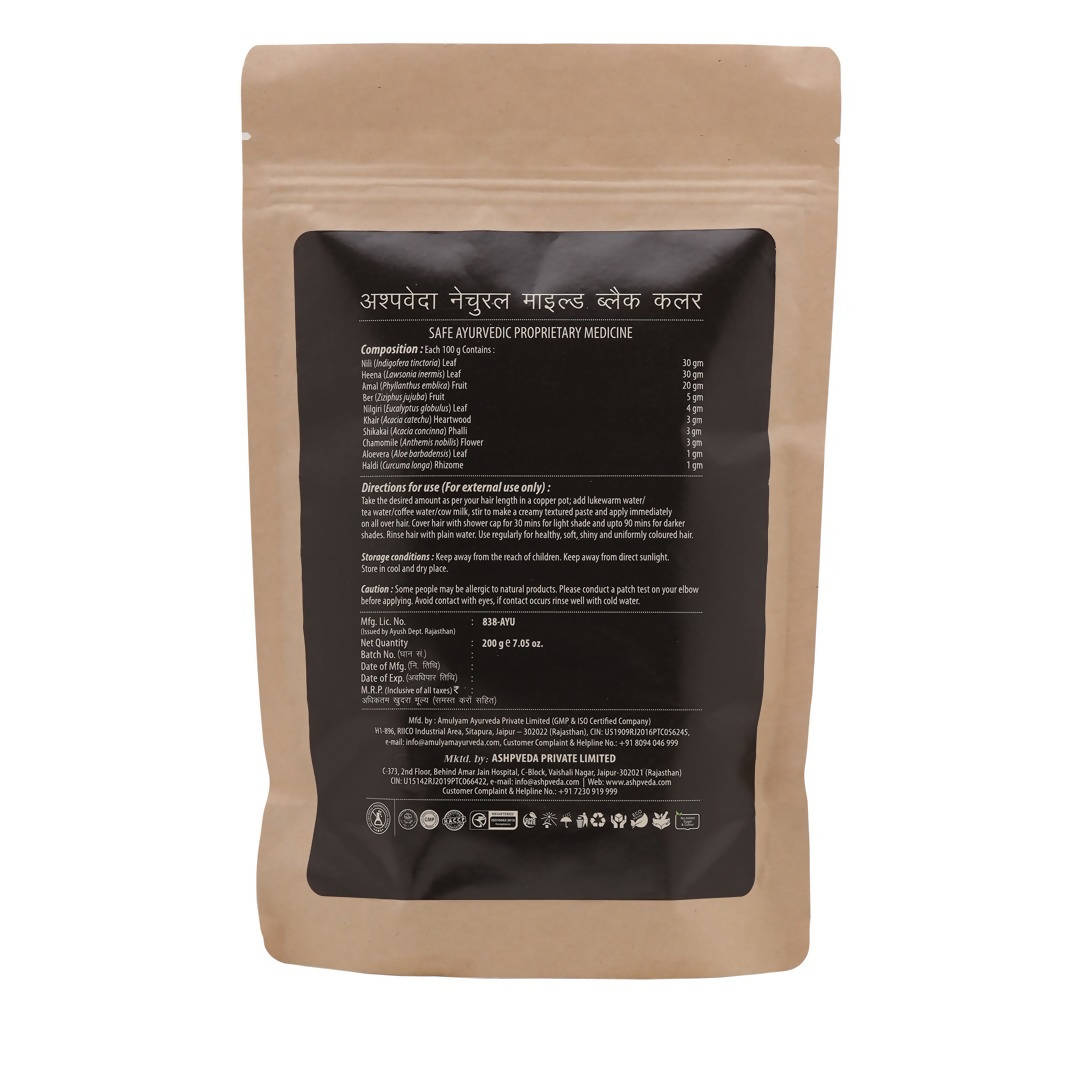 Ashpveda Natural Mild Black Hair colour - Distacart