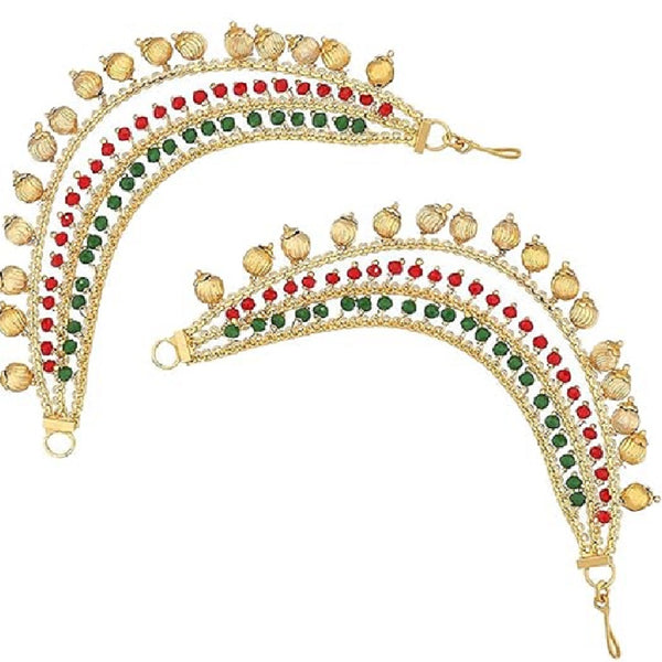 Elite Trading Golden 3-Layered Pearl Ear Chain for Women & Girls Traditional Kanchain for Jhumka, Jhumki, Earrings - Distacart